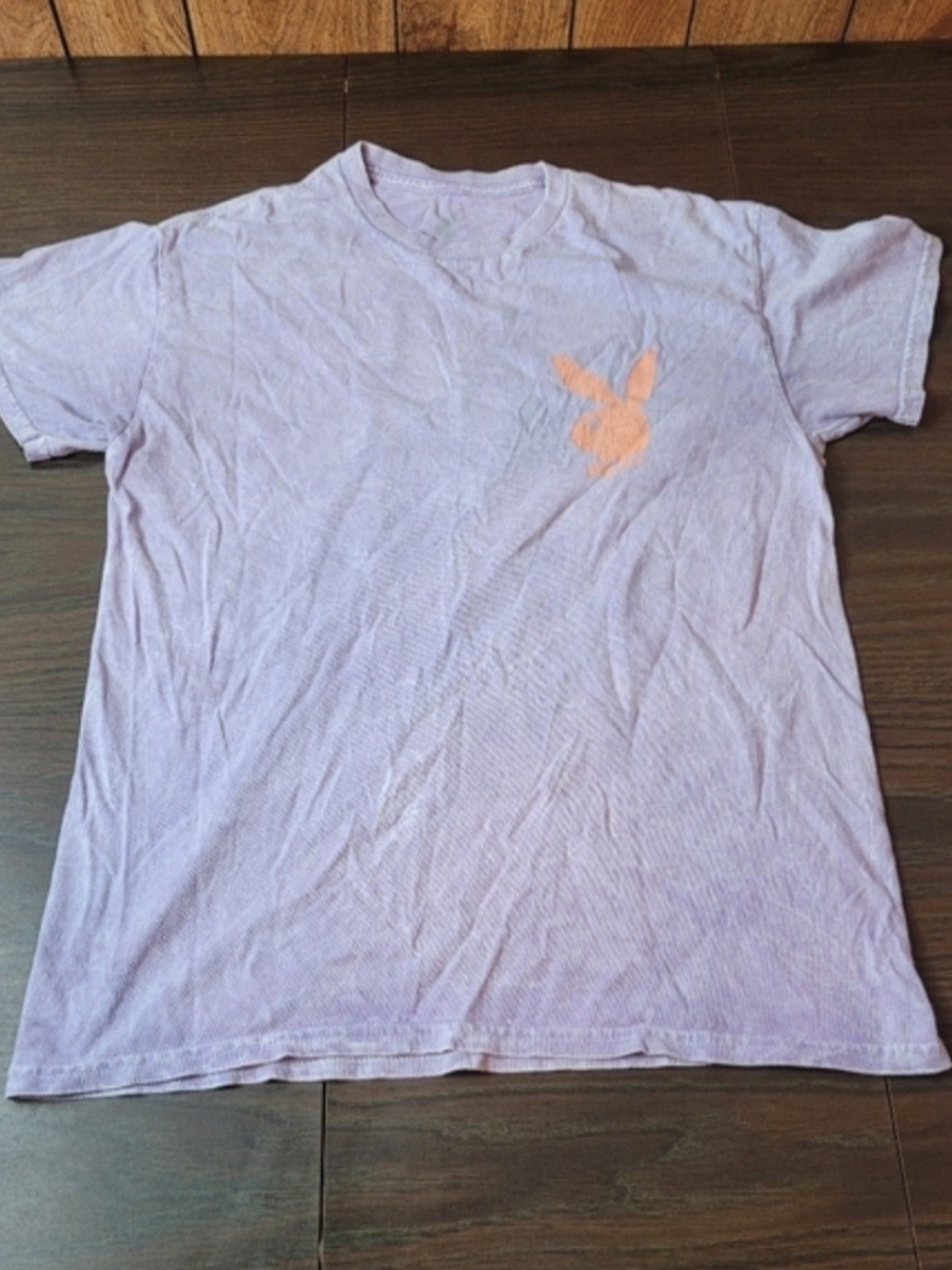 PLAYBOY Lavender Short Sleeve Tee with Peach Logo Medium